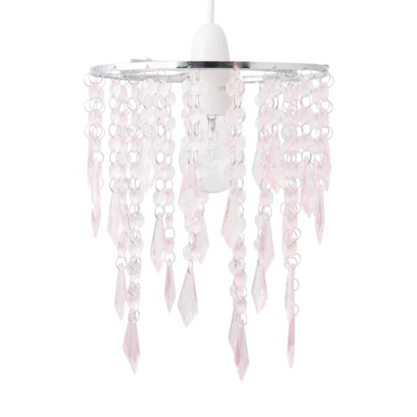 Chrome & Pink Jewels Light Shade