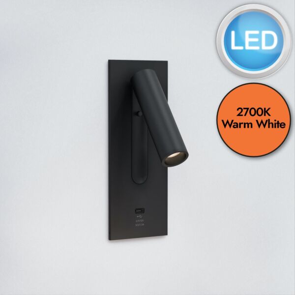 Astro Lighting - Fuse - 1215144 - LED Black Reading Wall Light