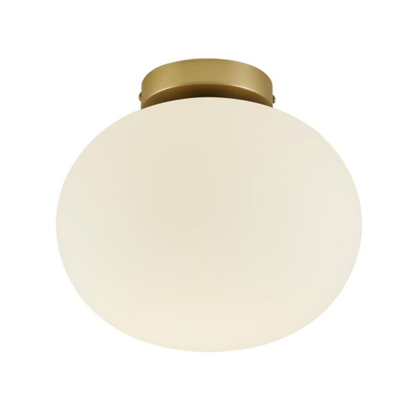 Nordlux - Alton - 2010506001 - Brushed Brass Opal Glass Flush Ceiling Light