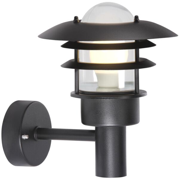 Nordlux - Lonstrup 22 - 71431003 - Black Clear Glass IP44 Outdoor Wall Light