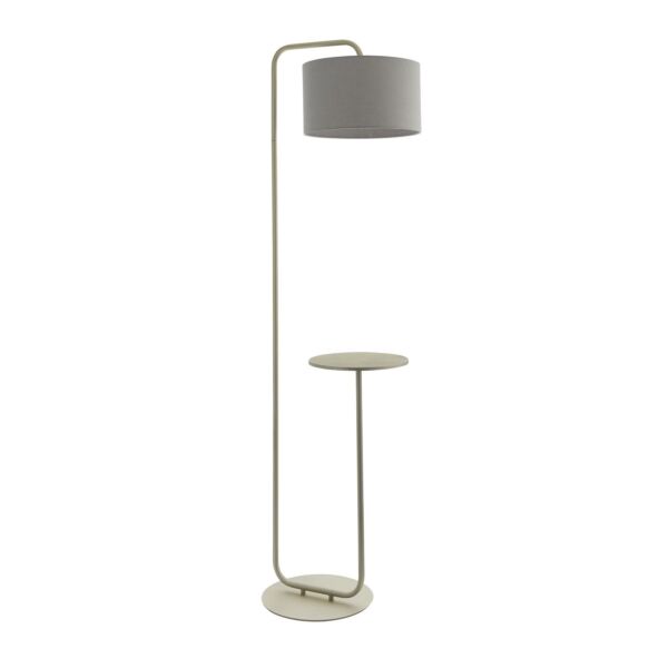 Cliveden - Satin Champagne Floor Lamp with Table