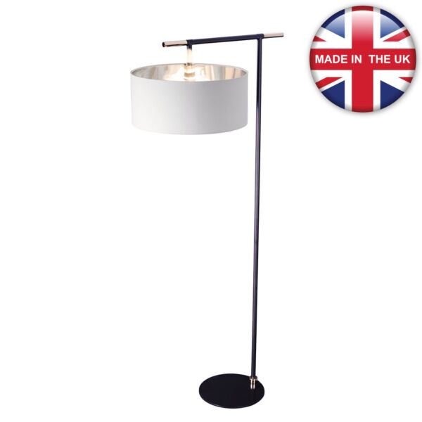 Elstead Lighting - Balance - BALANCE-FL-BKPN - Black Nickel White Floor Lamp