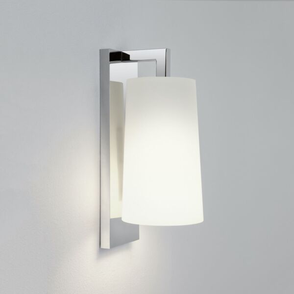 Astro Lighting - Lago - 1297001 & 5019001 - Chrome White Glass IP44 Bathroom Wall Light