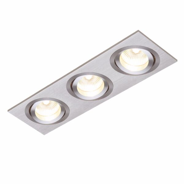 Saxby Lighting - Tetra - 52405 - Brushed Aluminium 3 Light Recessed Ceiling Downlight