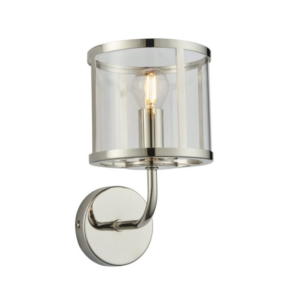 Endon Lighting - Hopton - 106003 - Nickel Clear Glass Wall Light