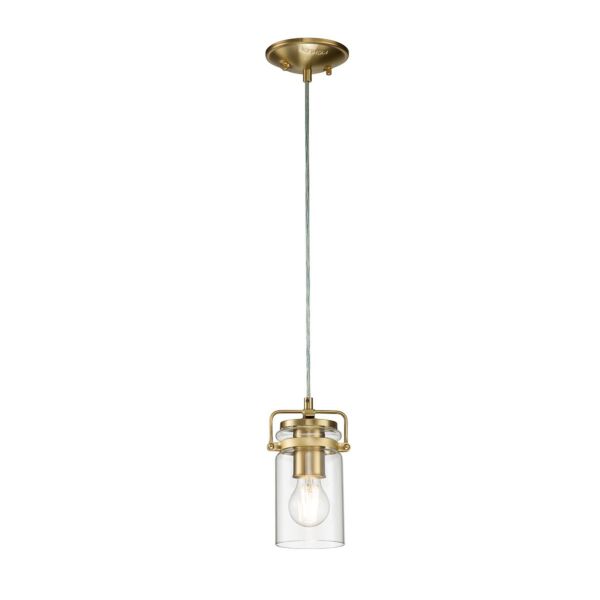 Kichler Lighting - Brinley - KL-BRINLEY-MP-BB - Brushed Brass Clear Glass Ceiling Pendant Light