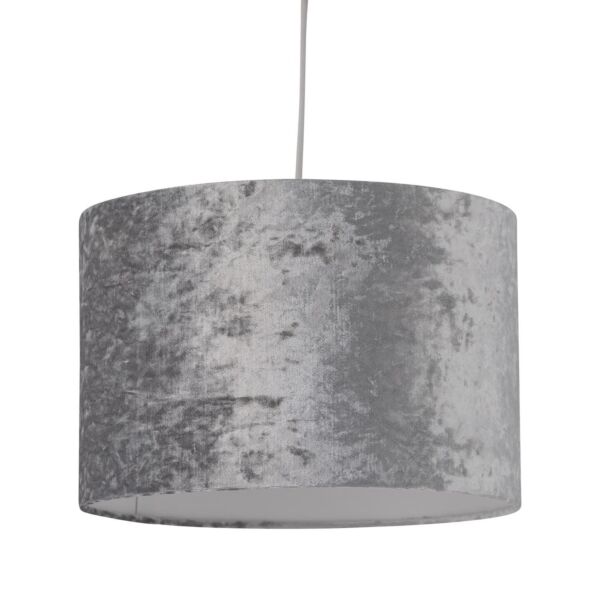 Grey Crushed Velvet 30cm Pendant Lightshade