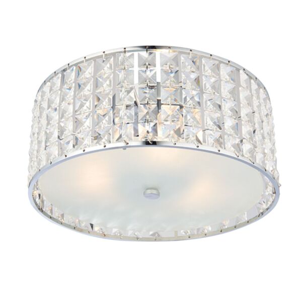 Endon Lighting - Belfont - 61252 - Clear Crystal Glass Chrome 3 Light IP44 Bathroom Ceiling Flush Light
