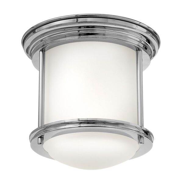 Quintiesse - QN-HADRIAN-MINI-F-CM-OPAL - Hadrian 1 Light Flush Mount - Opal Glass - Chrome