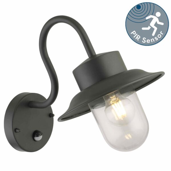 Montford - Black Motion Sensor Outdoor Wall Light