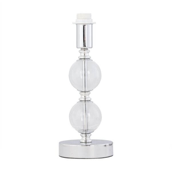 Chrome Two Ball Stick Table Lamp Base Only