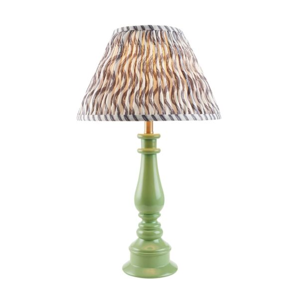 Endon Lighting - Myrtle & Ripple 30cm - 114918 - Green Warm Brass Grey Table Lamp With Shade