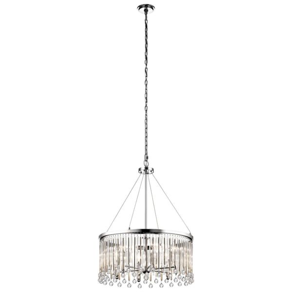 Kichler Lighting - Piper - KL-PIPER-6P-PC - Chrome Clear Crystal Glass 6 Light Chandelier