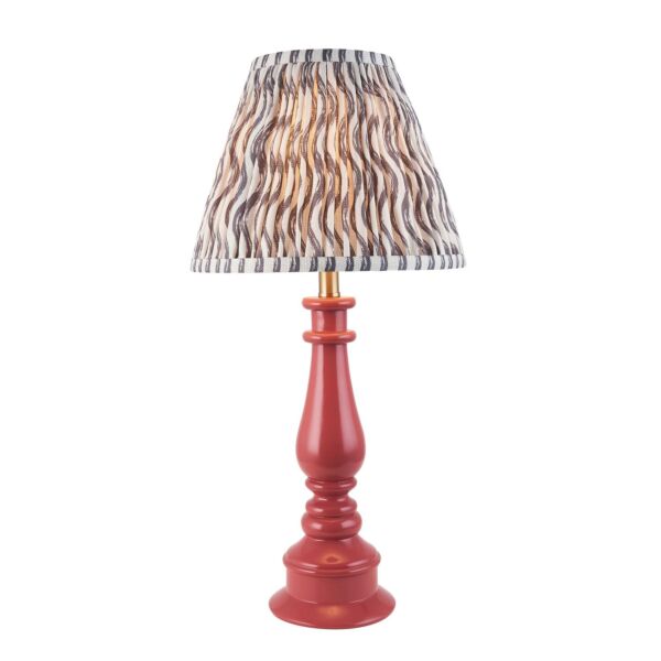 Endon Lighting - Myrtle & Ripple 25cm - 116359 - Pink Warm Brass Grey Table Lamp With Shade