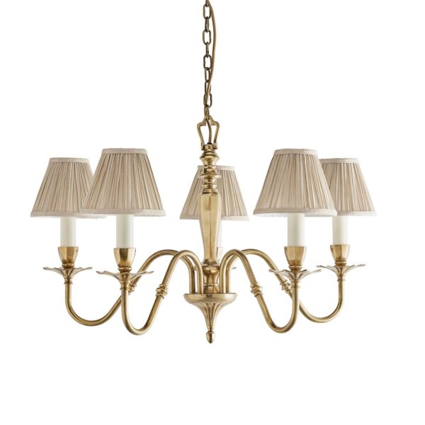 Interiors 1900 - Asquith - 63794 - Solid Brass Beige 5 Light Chandelier