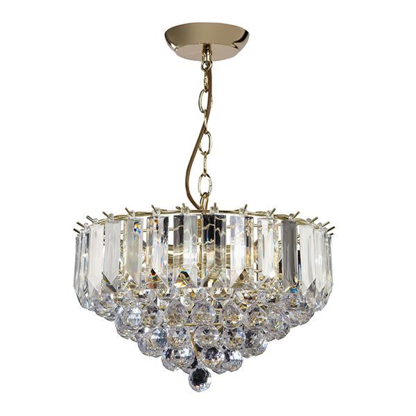 Endon Lighting - Fargo - FARGO-14BP - Brass Clear 3 Light Ceiling Pendant Light