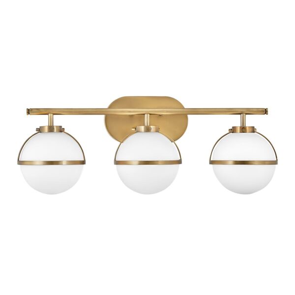 Hinkley Lighting - Hollis - HK-HOLLIS3-O-HB-BATH - Heritage Brass Opal Glass 3 Light IP44 Bathroom Wall Light