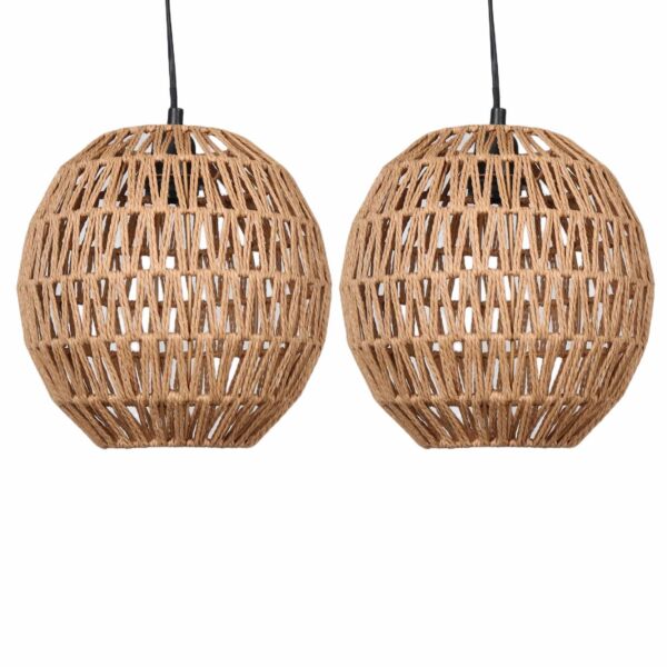 Set of 2 Kloe - Natural String Globe Pendant Lightshade