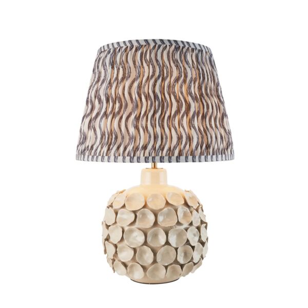 Endon Lighting - Borello & Ripple 35cm - 116400 - Cream Crackle Aged Brass Grey Ceramic Table Lamp With Shade