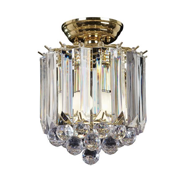 Endon Lighting - Fargo - FARGO-BP - Brass Clear 2 Light Flush Ceiling Light