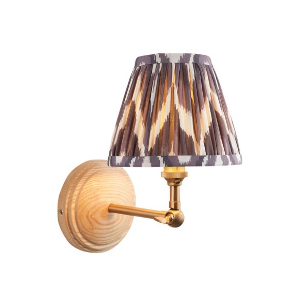 Endon Lighting - Wood Wing & Zigzag 16cm - 115839 - Ash Wood Grey Wall Light