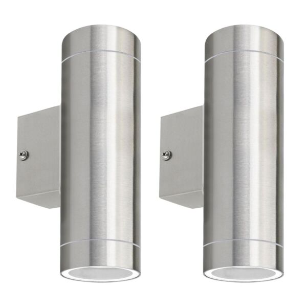 Set of 2 Falston - Stainless Steel Up Down Outdoor Wall Lights