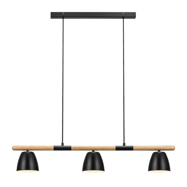 Nordlux - Theo - 2112603003 - Black Wood 3 Light Bar Ceiling Pendant Light