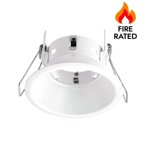 Saxby Lighting - Speculo - 80247 - White Clear Glass IP65 Anti Glare Bathroom Recessed Fire Rated Ceiling Downlight