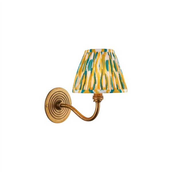 Endon Lighting - Ripple Curve - 114099 - Antique Brass Yellow Jade Wall Light