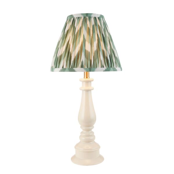 Endon Lighting - Myrtle & Zigzag 25cm - 116325 - White Warm Brass Green Table Lamp With Shade