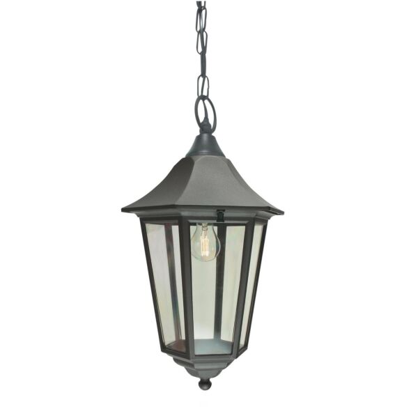 Norlys Lighting - Valencia Grande - VG8-BLACK - Black Clear IP54 Outdoor Ceiling Pendant Light