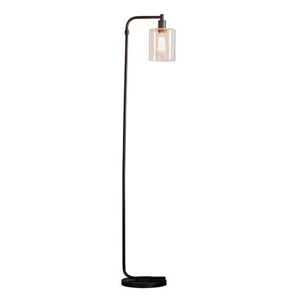 Endon Lighting - Toledo - 95456 - Black Clear Glass Floor Lamp