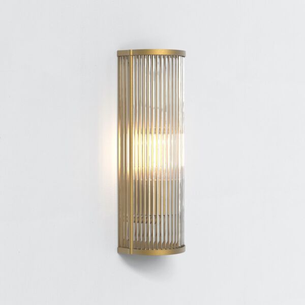 Astro Lighting - Avignon - 1427002 - Antique Brass Clear Ribbed Glass Wall Washer Light