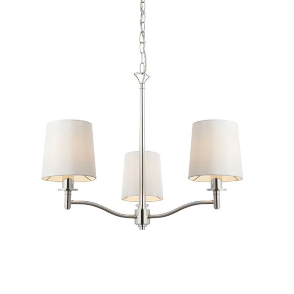 Endon Lighting - Ortona - 95828 - Nickel White 3 Light Ceiling Pendant Light