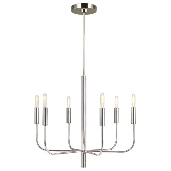 Feiss Lighting - Brianna - FE-BRIANNA6-PN - Nickel 6 Light Chandelier