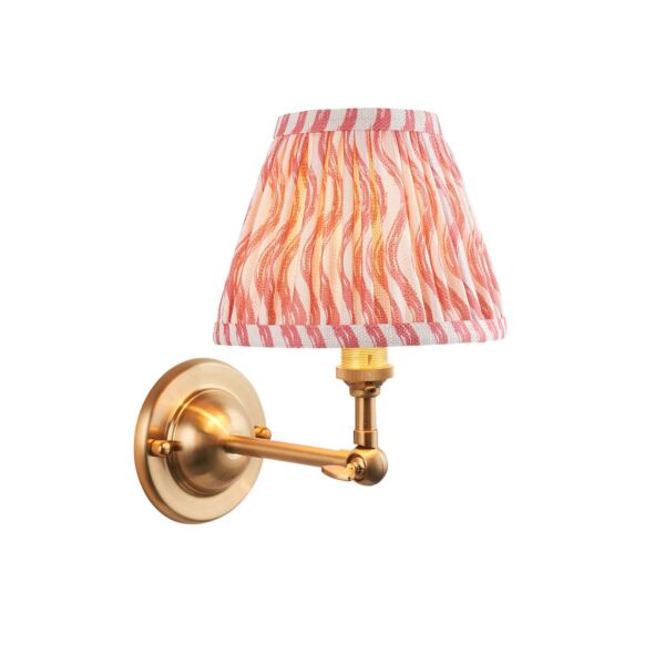 Endon Lighting - Dome Wing & Ripple 16cm - 115629 - Aged Brass Pink Wall Light