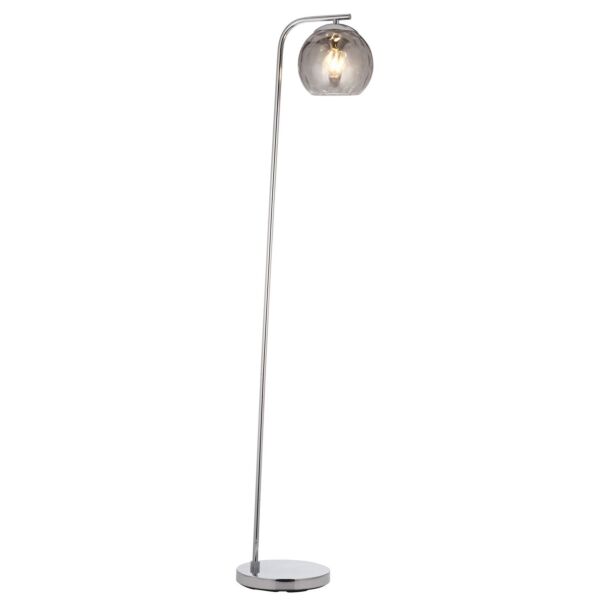 Endon Lighting - Dimple - 97978 - Chrome Smoked Glass Floor Lamp