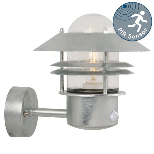 Nordlux - Blokhus - 25031031 - Galvanized Steel Clear Glass IP54 Outdoor Sensor Wall Light