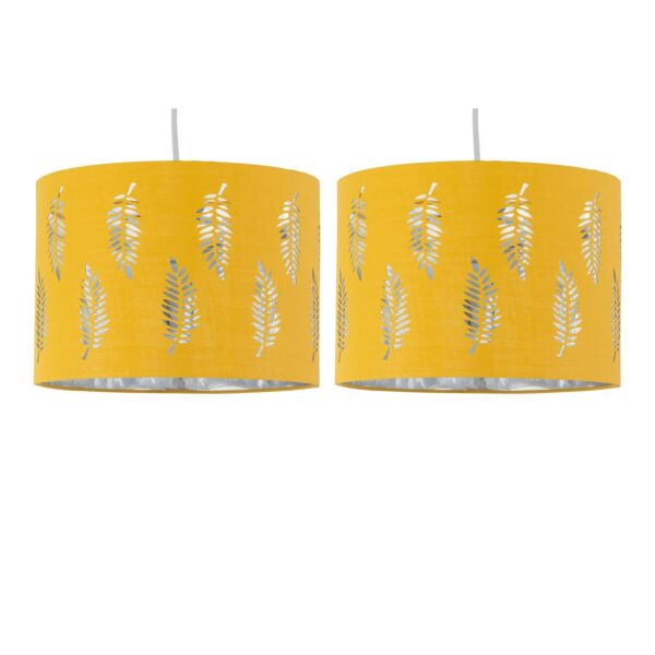 Set of 2 Fern - Ochre Cut Out 30cm Pendant Lightshades