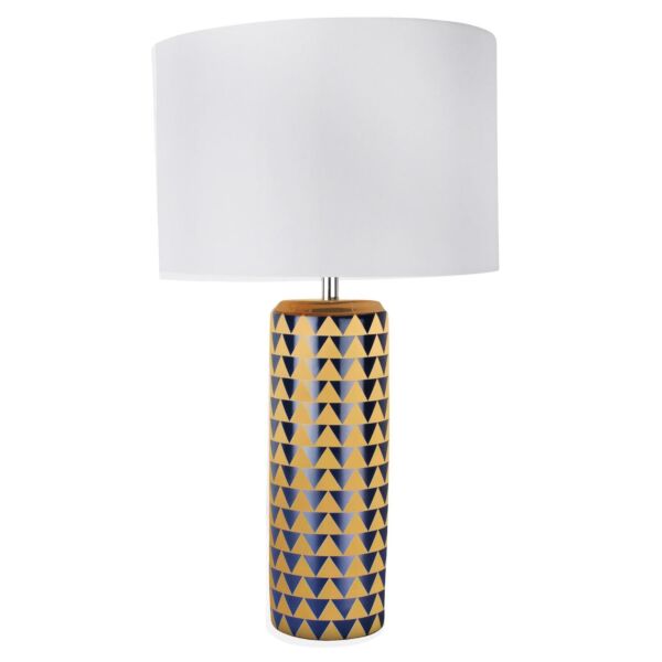 Navy Blue and Gold Ceramic 52cm Table Lamp