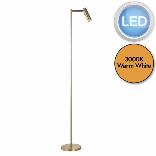 Endon Lighting - Dedicated Reader - 99774 - LED Warm Brass Floor Reading Lamp