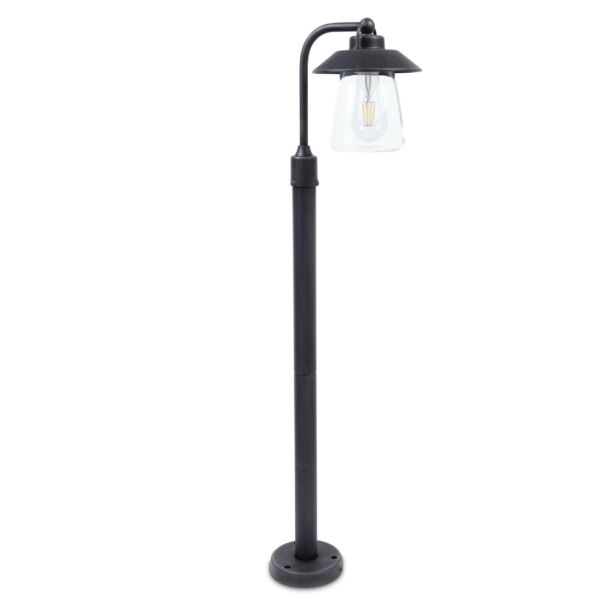 Lutec - Cate - 7264210213 - Rustic Black Clear Glass IP44 Outdoor Post Light