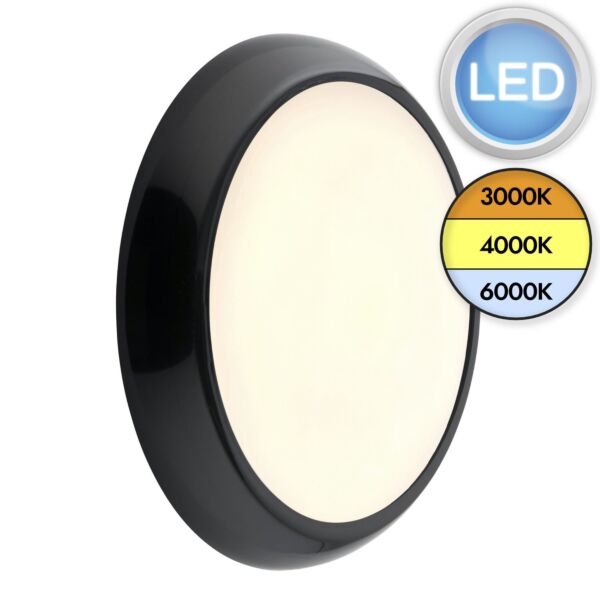 Saxby Lighting - Core CCT - 110965 & 110969 - LED Black Opal IP65 Outdoor Bulkhead Light