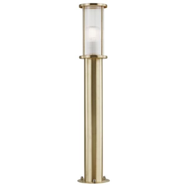 Nordlux - Linton - 2218308035 - Brass Clear Ribbed Glass IP54 Outdoor Post Light