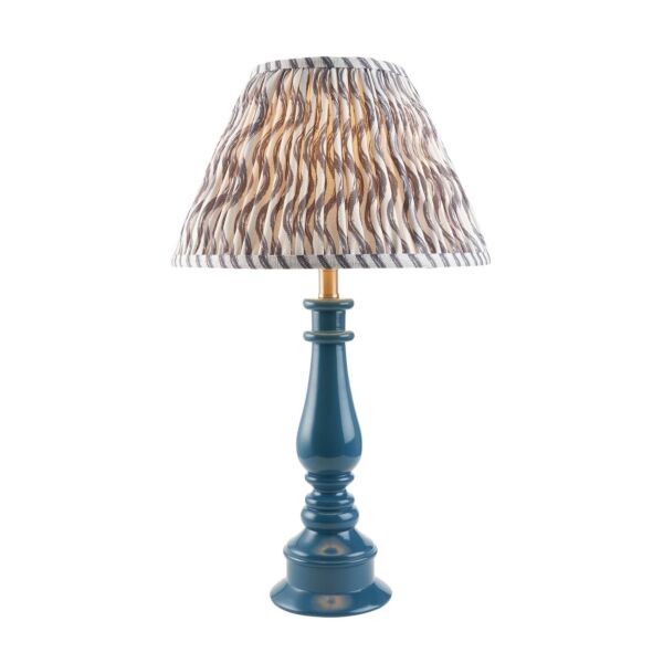 Endon Lighting - Myrtle & Ripple 30cm - 114937 - Blue Warm Brass Grey Table Lamp With Shade