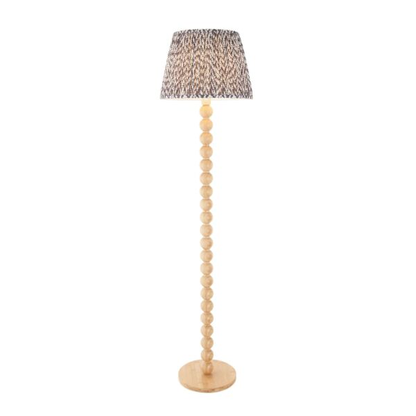 Endon Lighting - Cane & Leaf 40cm - 114337 - Natural Bamboo Grey Floor Lamp