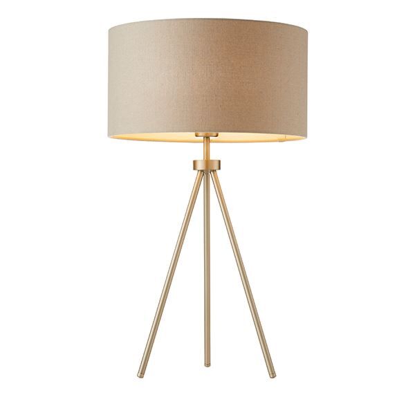 Endon Lighting - Tri - 66986 - Nickel Grey Table Lamp With Shade