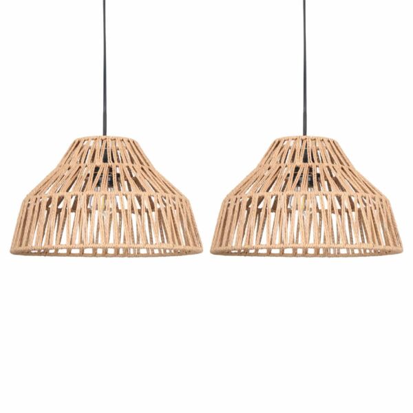 Set of 2 Clara - Natural String Pendant Lightshades