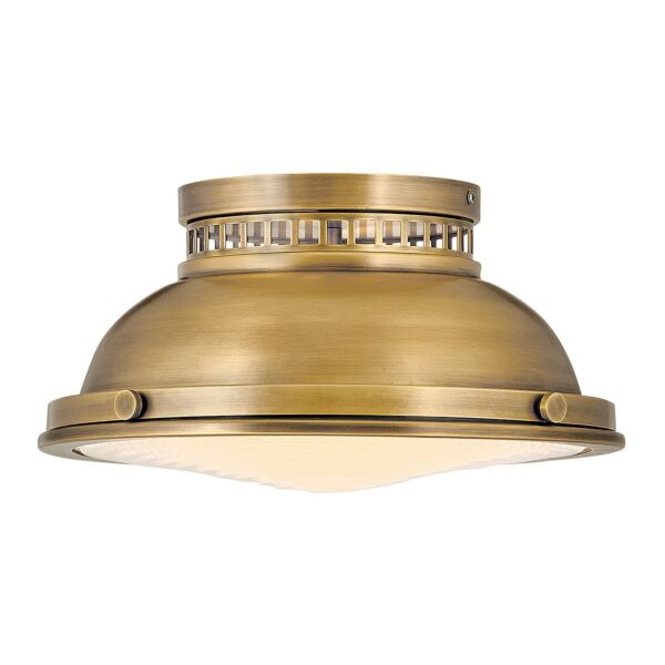 Hinkley Lighting - Amelia - HK-AMELIA-F-M-HB - Heritage Brass Opal Glass 2 Light Flush Ceiling Light