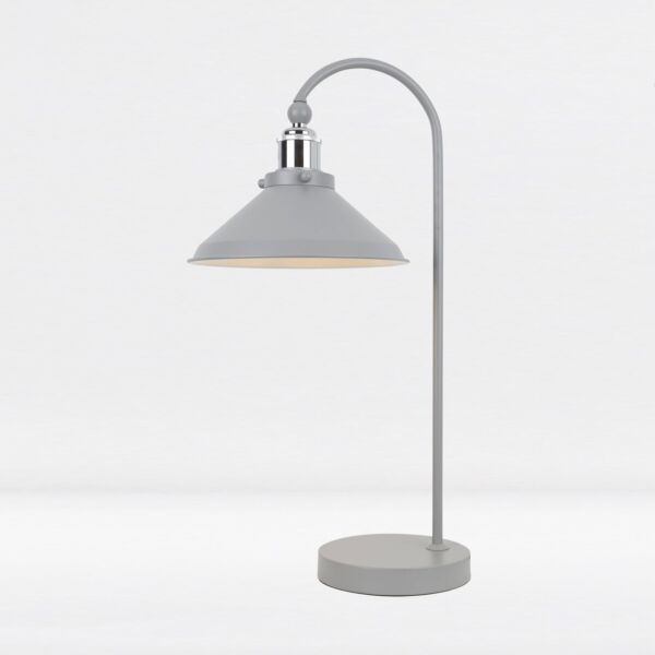 Maxwell - Flint Grey Chrome Task Table Lamp